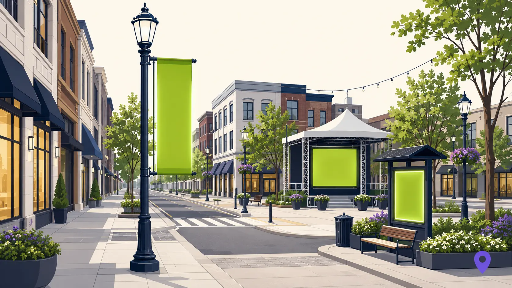 Business district advertising and sponsorship opportunities